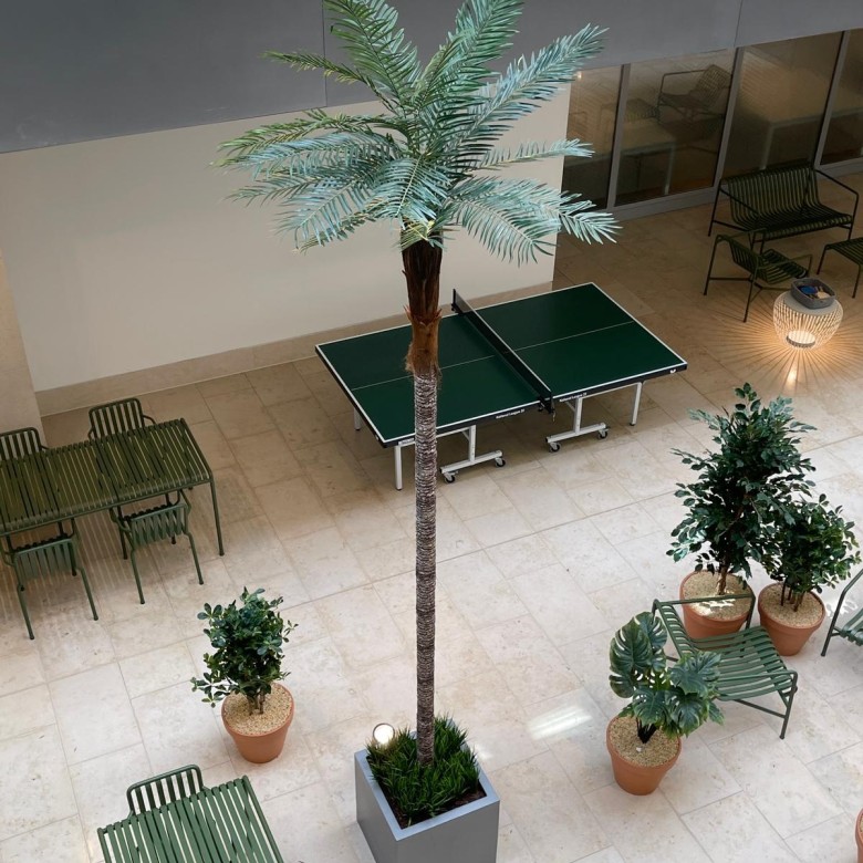 artificial majesty palm in shopping centre