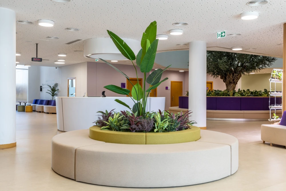 inherently fire retardant planting installed in seating