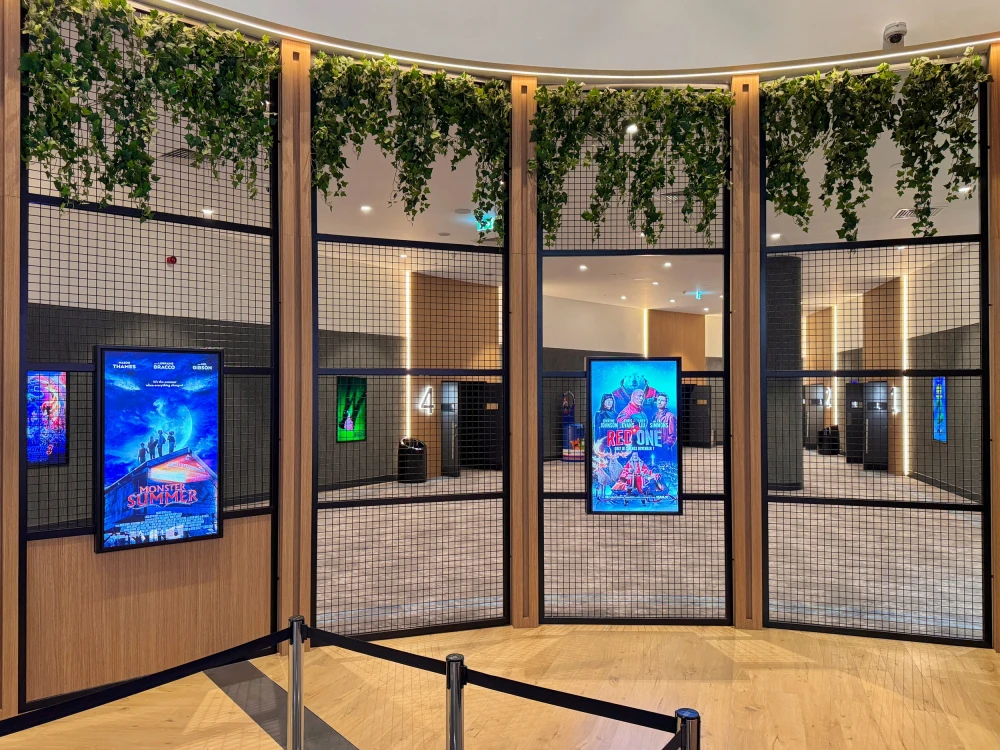 artificial hanging trails installed in a cinema