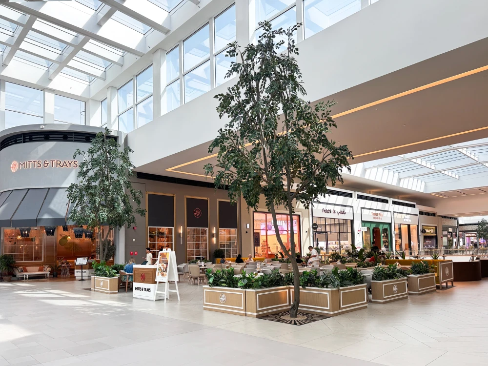 artificial ficus trees installed in Dubai Hills Mall